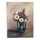 Old oil painting on canvas, old still life, bouquet of flowers
