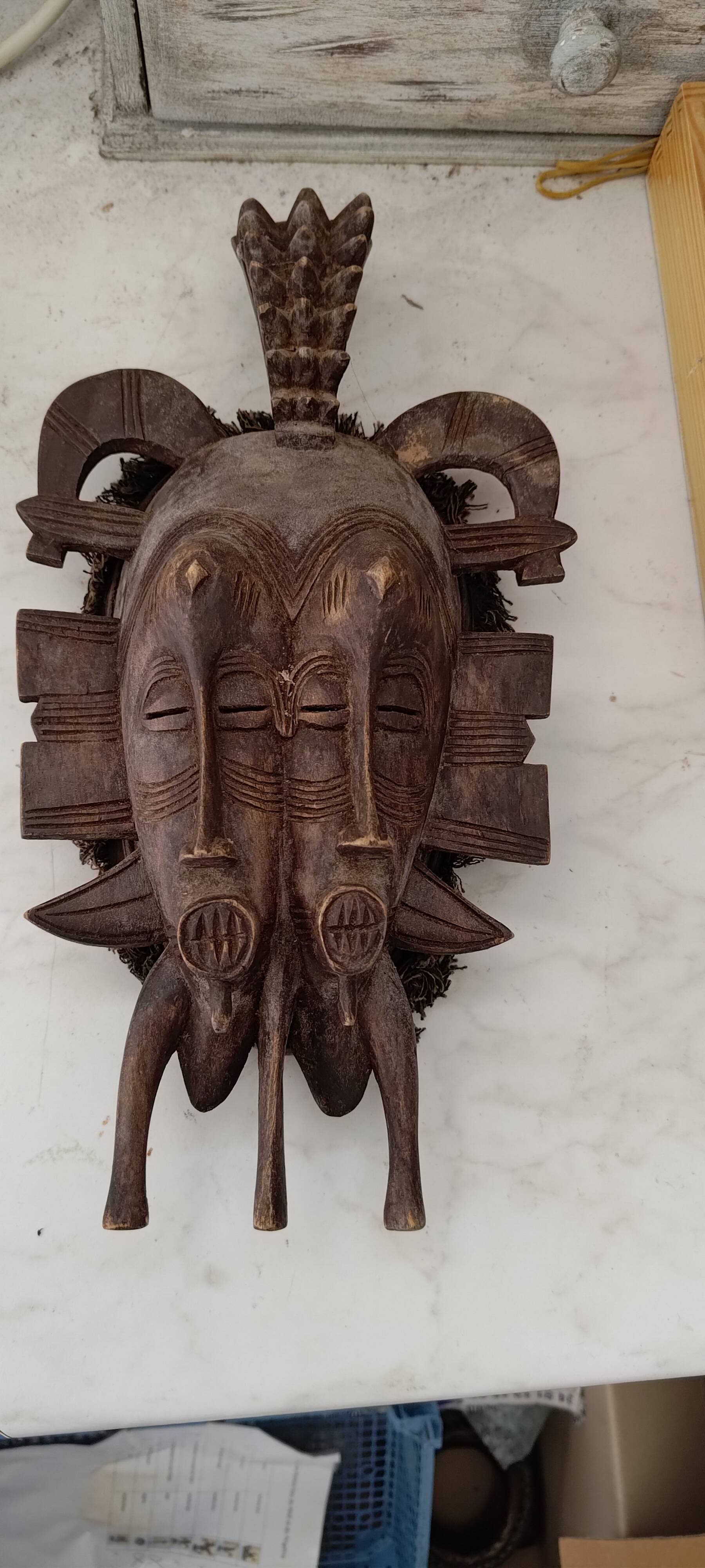 African twin mask Ivory Coast Senoufo