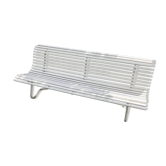 White metal Garden Bench and wooden slats 1970