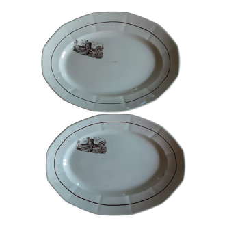 Lot de 2 anciens plats ovale Digoin sarreguemines