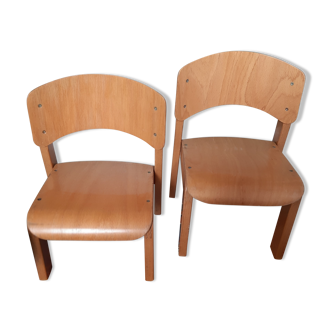 Lot 2 children's chairs beech wood