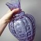 Empoli vase in Alexandrite glass, transitioning from blue to pink, large textured model from the years.
