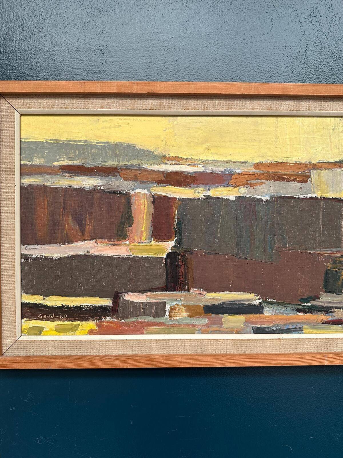 Swedish Oil on Canvas – “Abstract Composition” by Karl Axel Gadd