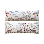 Set of 2 embroidered decorative cushion covers 47x135 cm
