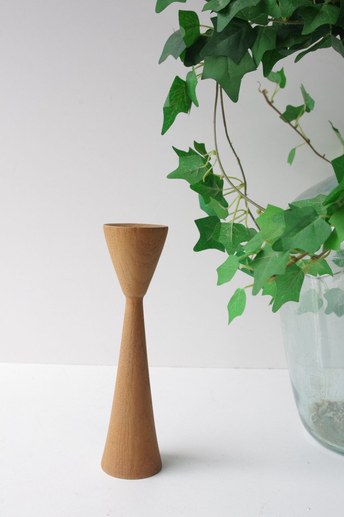 Danish designer teak candlestick
