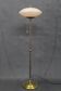 1940s Restored Brass Floor Lamp with  Glass Shade