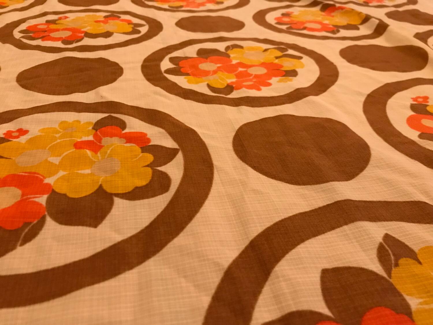 Old vintage flower tablecloth
