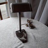 Desk lamp, Art Deco style, in chromed metal and marble foot