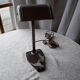 Desk lamp, Art Deco style, in chromed metal and marble foot
