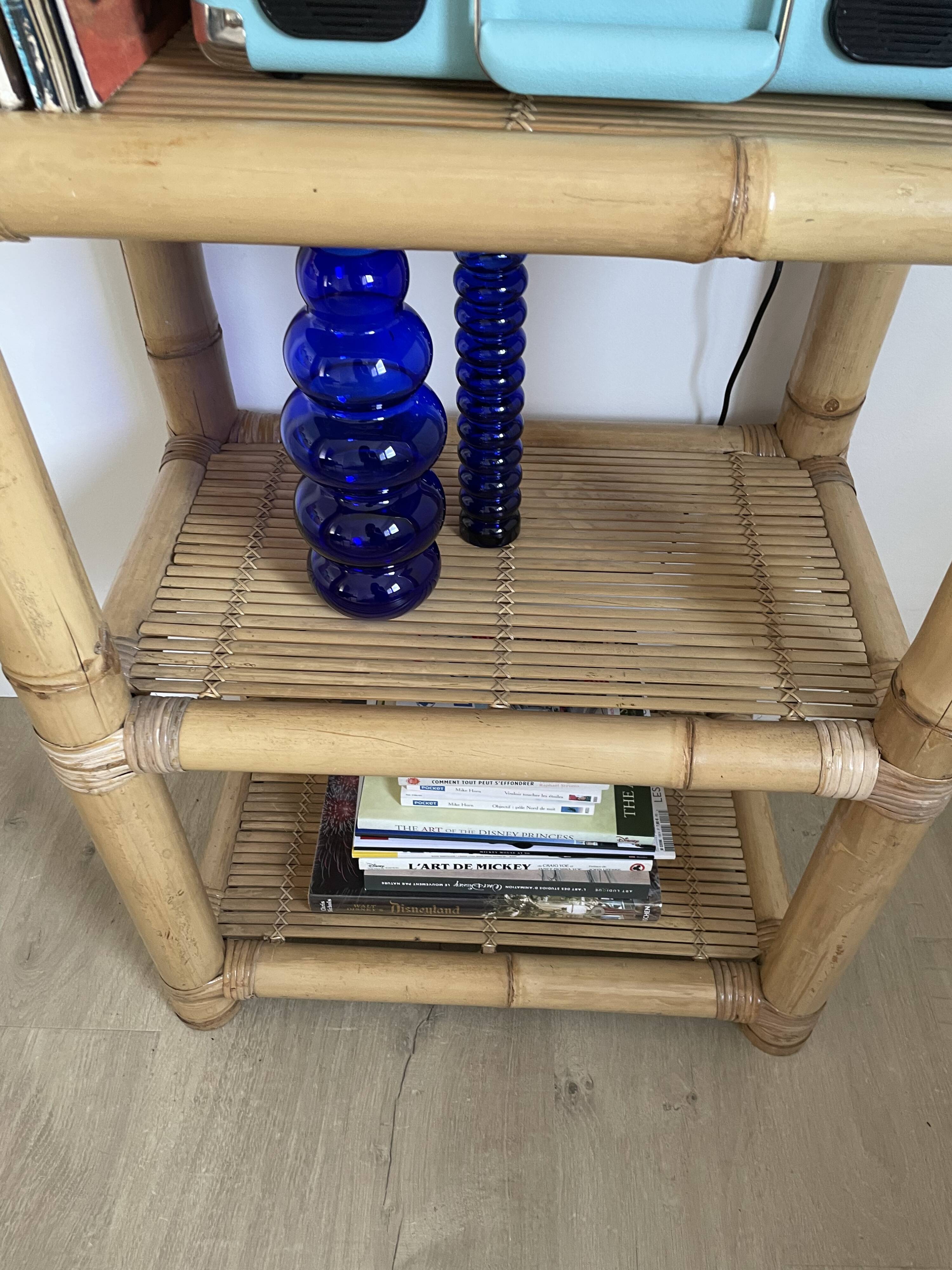 Vintage light bamboo shelf