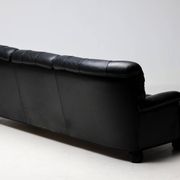 Three-seater sofa "Jupiter" in black leather by Arne Norell, Sweden, 1960.