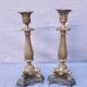 Pair of 18th-century bronze candlesticks Restoration