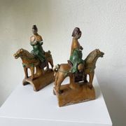 Tuile faitière équestre terre cuite époque Ming