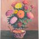 Still Life with Flowers Oil painting on panel signed Louis Morel