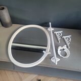 White enameled cast iron bathroom set