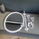White enameled cast iron bathroom set