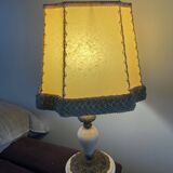 Marble lamp and vintage lampshade.
