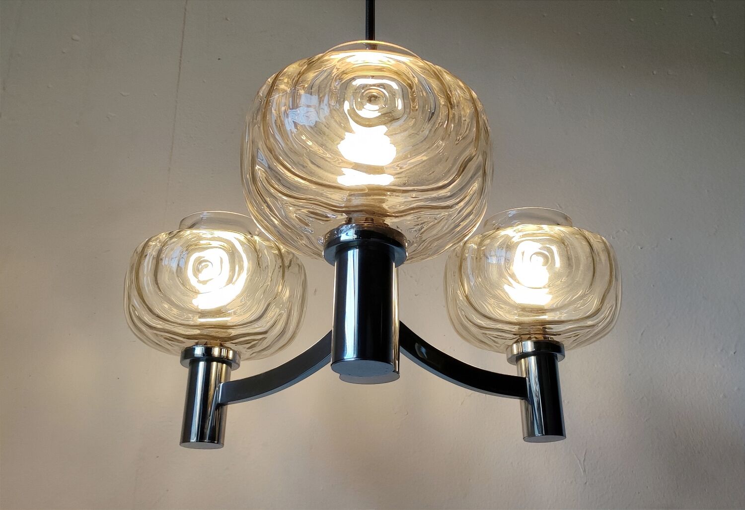 Chrome chandelier from the 70s