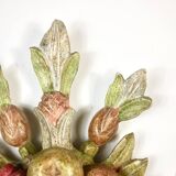 Pair of Italian hand-carved and painted wooden sconces