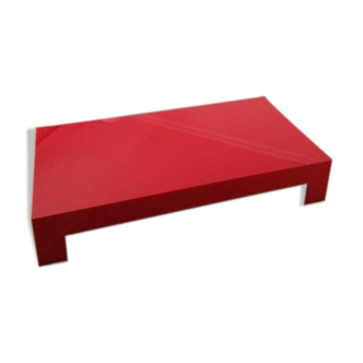 Table basse rouge designer Lorenzo Arosio marque Glass