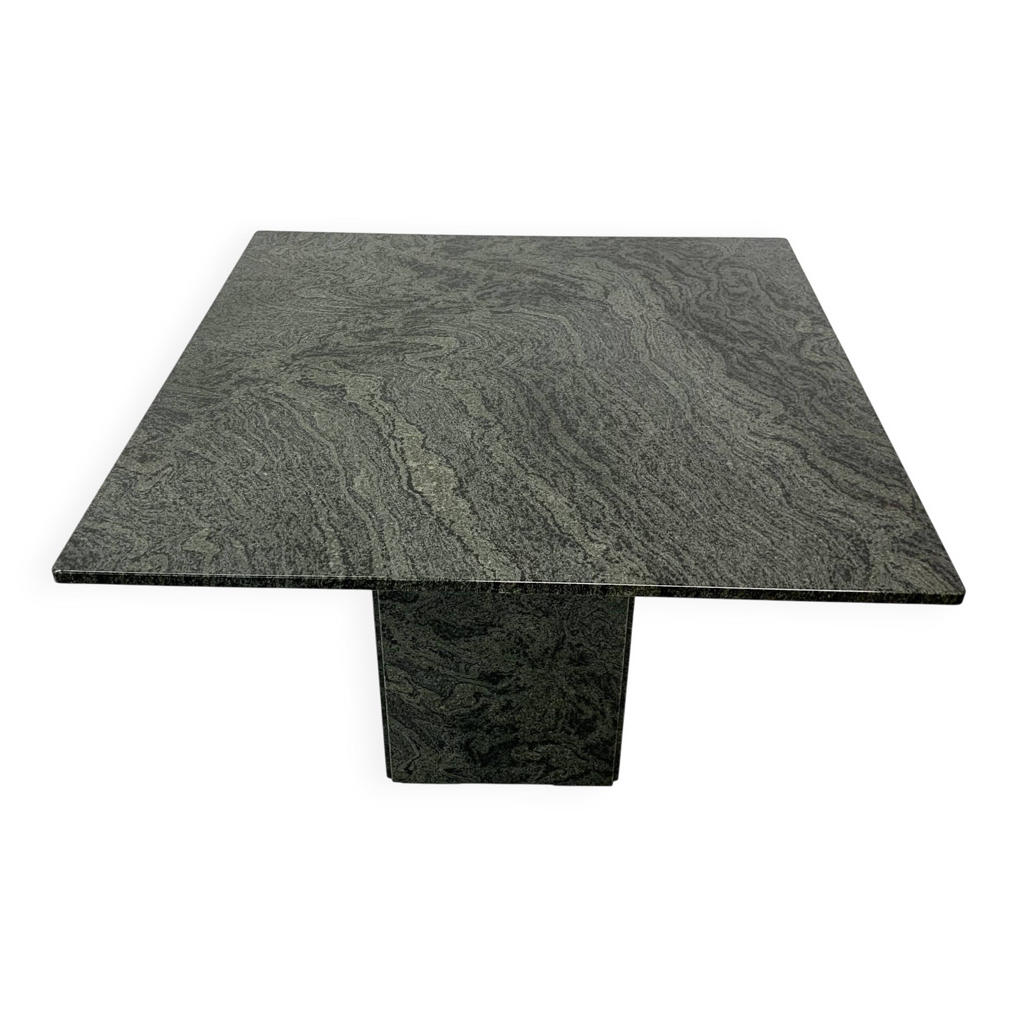 Table à manger en granit vert, années 1980