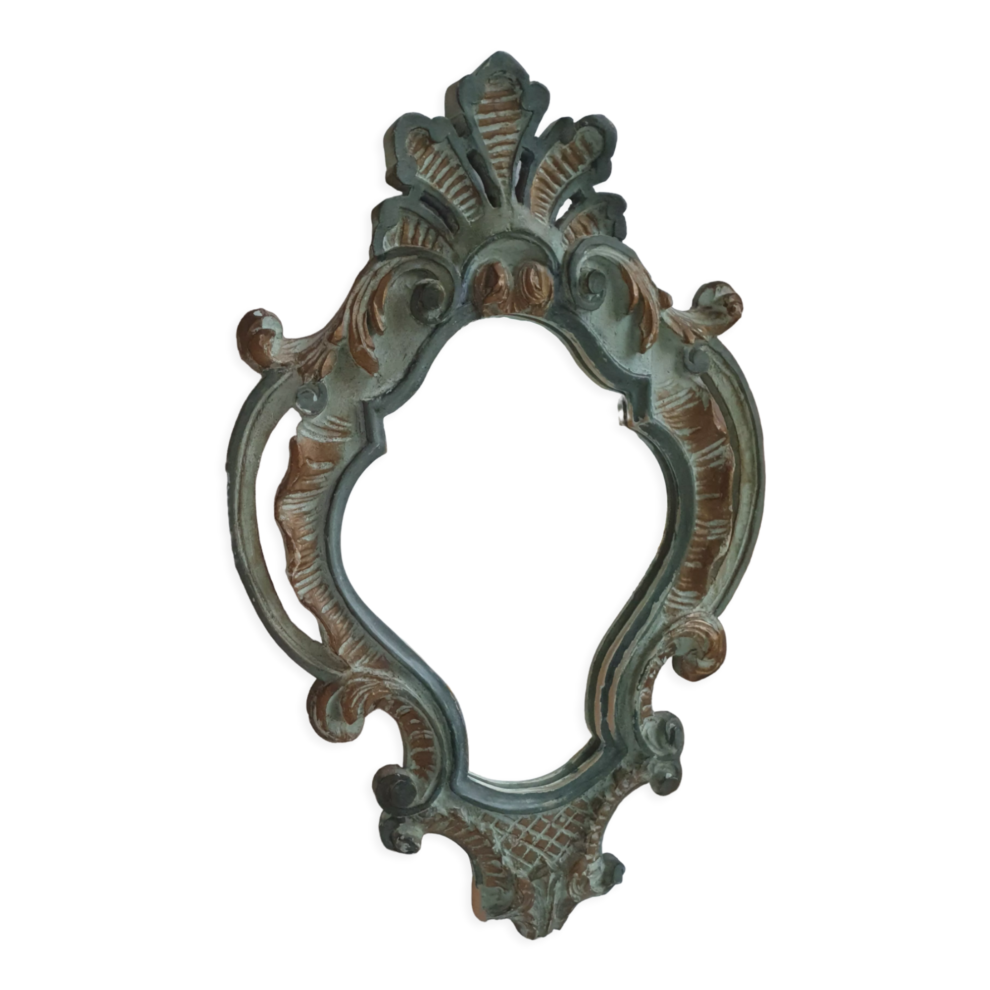 Mirror shell painted wooden Louis XV style