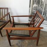 Pair of Scandinavian teak armchairs 1960