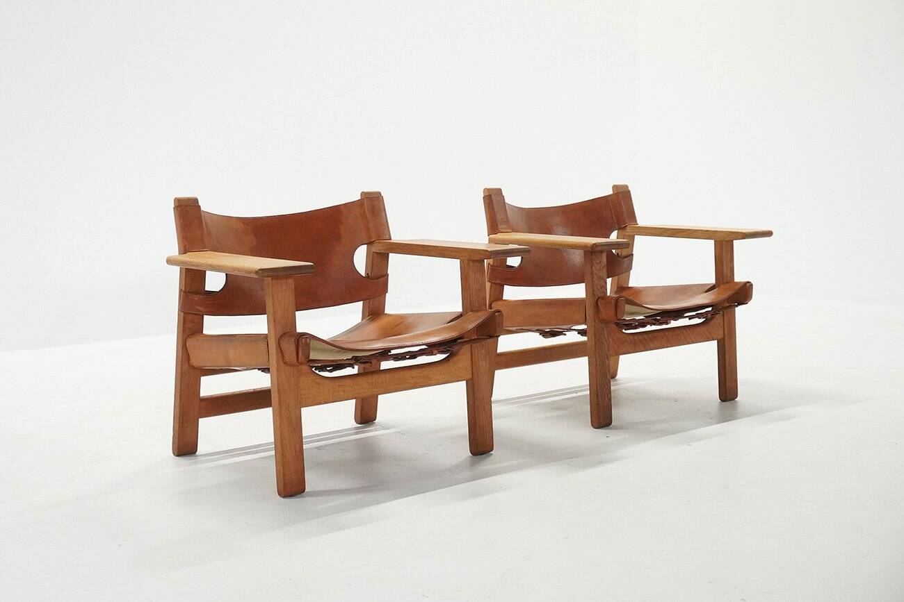 Vintage Danish Chairs by Børge Mogensen for Fredericia, 1970s, Set of 2