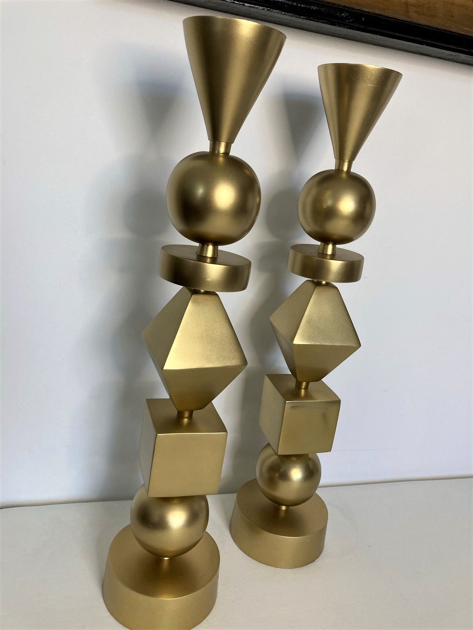 Design pair of torches geometric décor around 1970