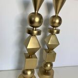 Design pair of torches geometric décor around 1970