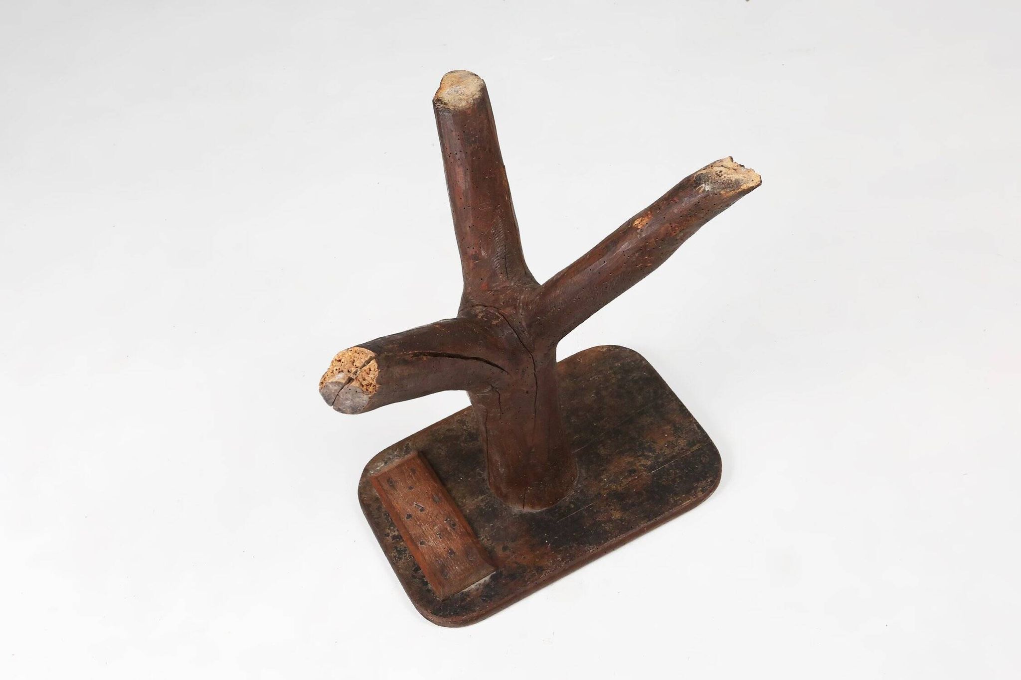 Wooden Stool with Tree Branch Legs, France 1850s