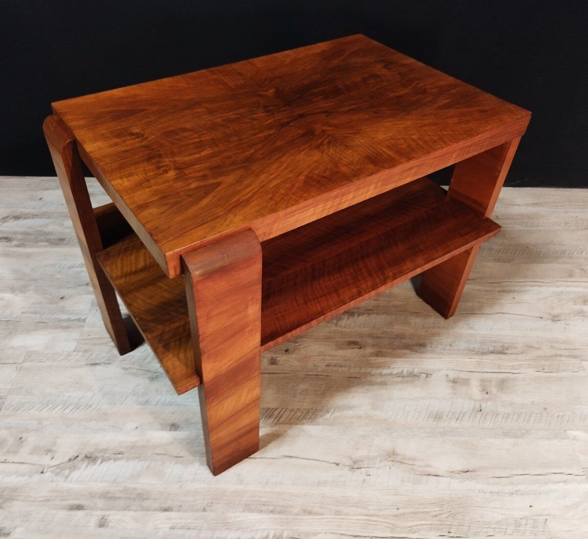 Art deco walnut coffee table