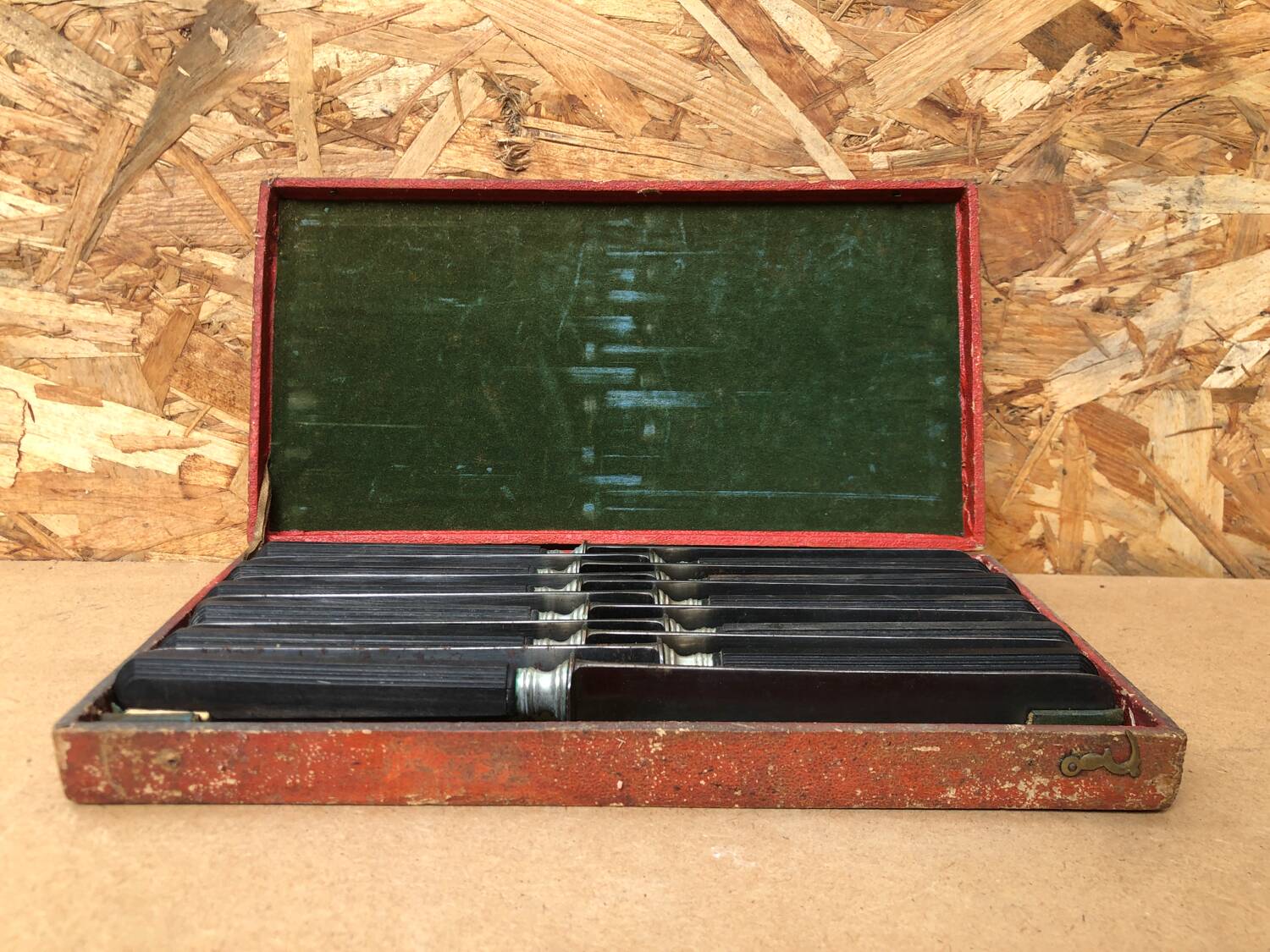 Series 11 old bailly langres knives vintage blackened horn handles