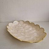 Large vintage mother-of-pearl and brass dish