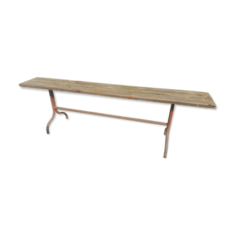 Industrial wood and metal console