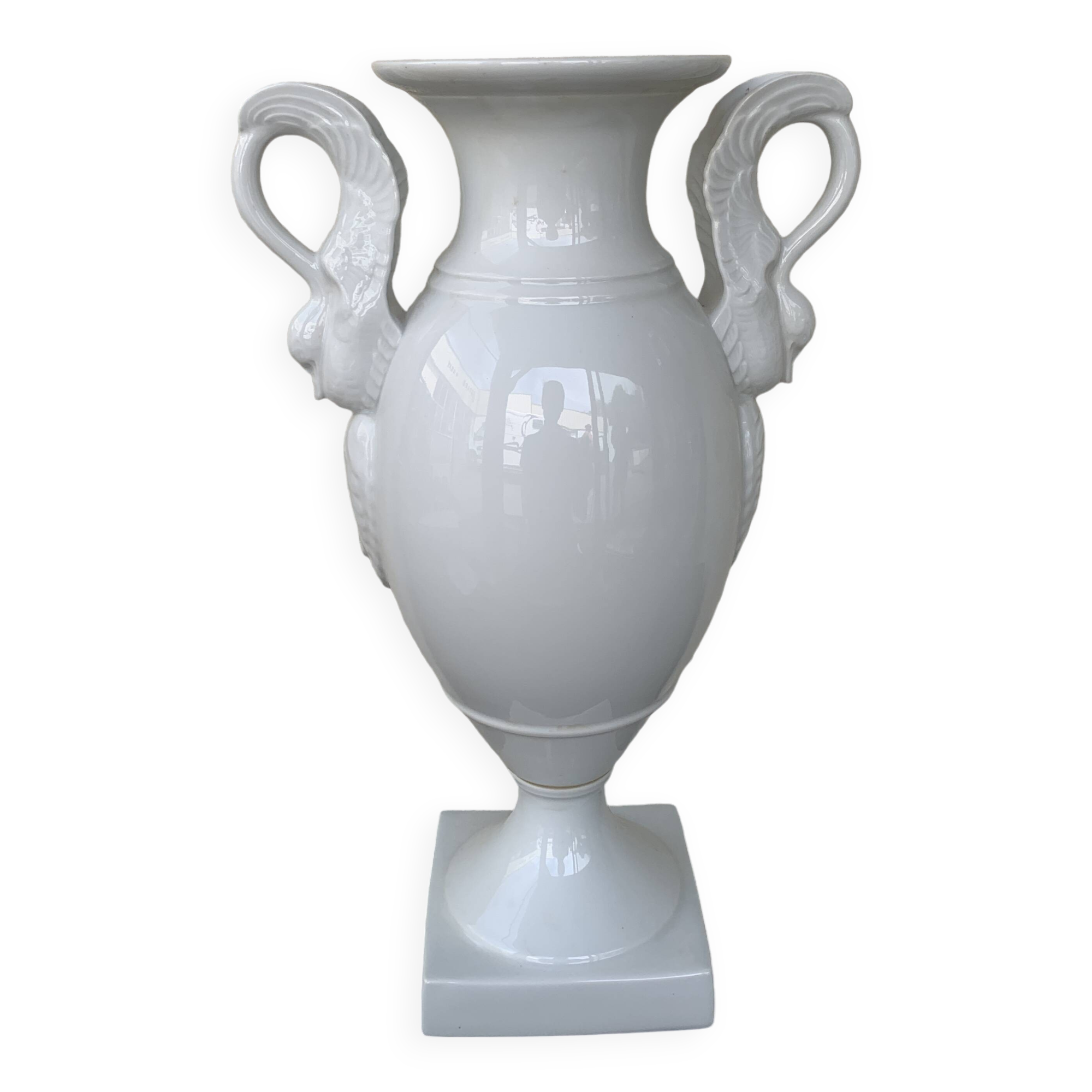 white porcelain amphora vase