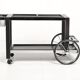 Tea trolley, black ash, chrome, vintage, modular, ca 1980