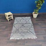 Small Moroccan Berber carpet handmade Black Zanafi 100x160 cm