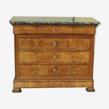 Commode Louis Philippe en orme et loupe d'orme