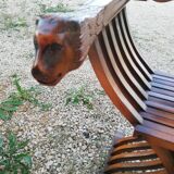 "Dagobert" folding chair with lion heads