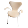 Chair Mod. 3207 Arne Jacobsen white leather