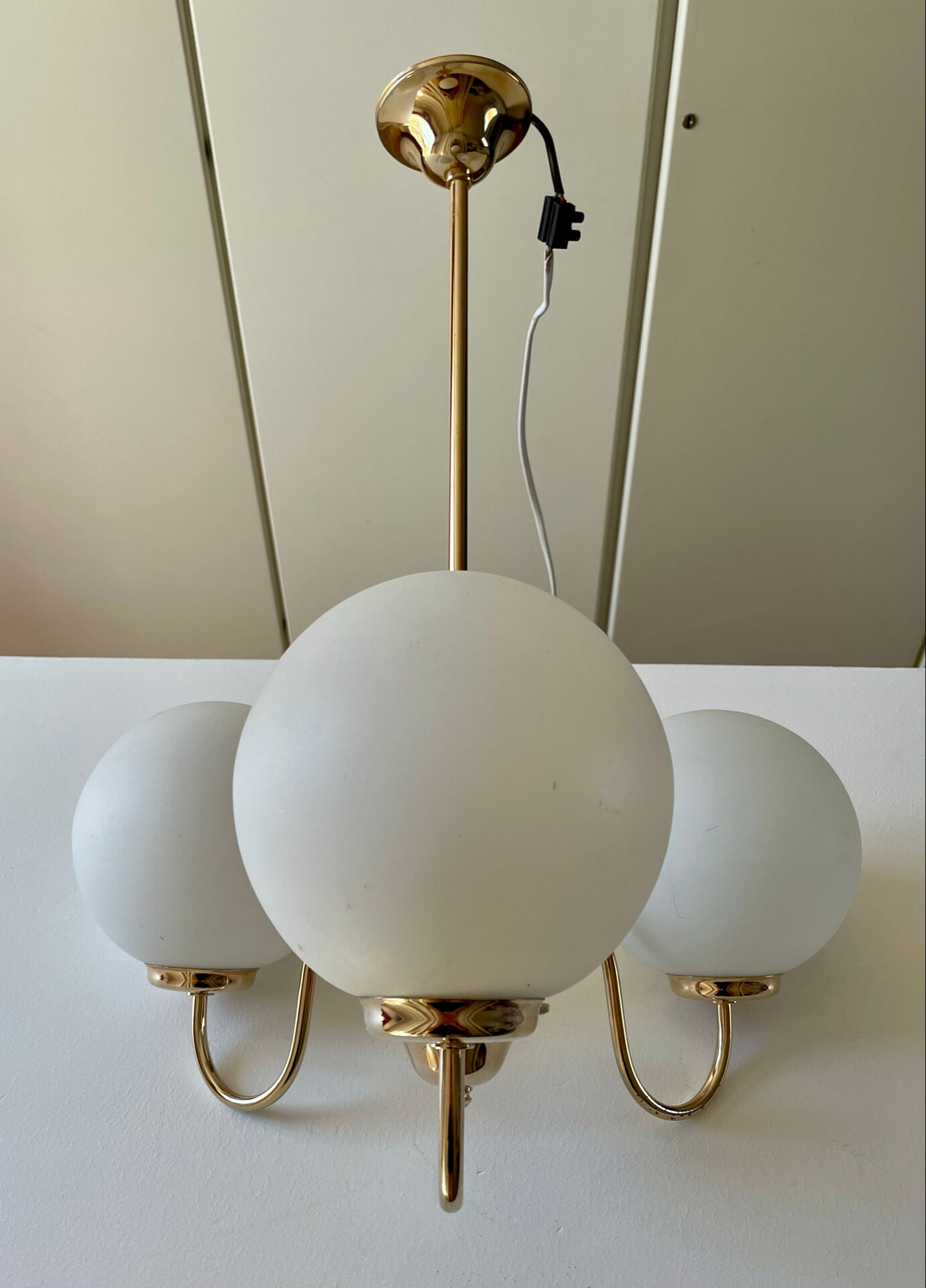 Lustre laiton opaline vintage