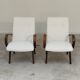 Pair of Jaroslav Smidek armchairs for Ton Bystrice, restored with white boucle, 1960.