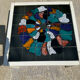 Vintage coffee table in wood and ceramic signed from the 70s-80s.