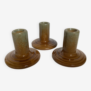 Trio of ceramic candle holders