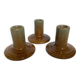 Trio of ceramic candle holders