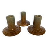Trio of ceramic candle holders