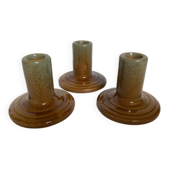 Trio of ceramic candle holders