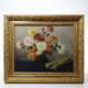 Oil painting on canvas, still life with chrysanthemums, signed L.Porte 1888.
