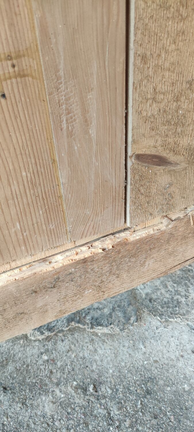 Antique patinated two-door cabinet